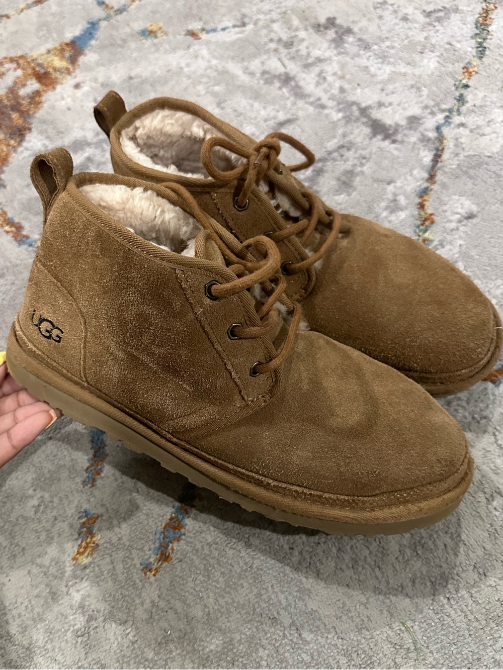 UGG Men's Brown Suede Shearling-Lined Chukka Boots